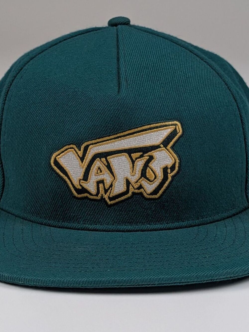 Vans Corduroy Snapback Hat Teal Green Y2K Skate Skatercore Pop Punk Wool